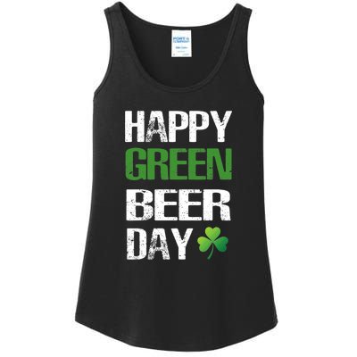 Happy St Patrick's Day Funny Green Beer Irish Drinking Ladies Essential Tank