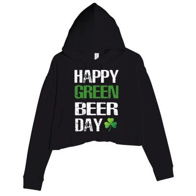 Happy St Patrick's Day Funny Green Beer Irish Drinking Crop Fleece Hoodie