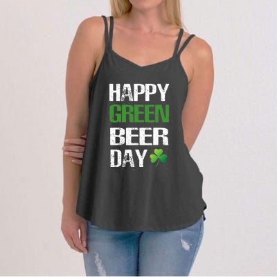 Happy St Patrick's Day Funny Green Beer Irish Drinking Women's Strappy Tank