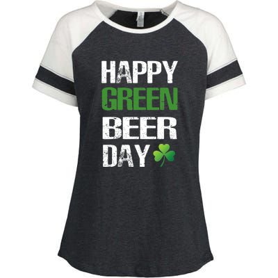 Happy St Patrick's Day Funny Green Beer Irish Drinking Enza Ladies Jersey Colorblock Tee