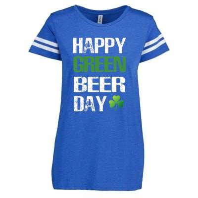 Happy St Patrick's Day Funny Green Beer Irish Drinking Enza Ladies Jersey Football T-Shirt