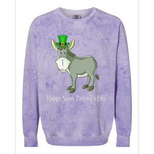 Happy Saint Patrick's Day For Cute Donkey Lover Colorblast Crewneck Sweatshirt