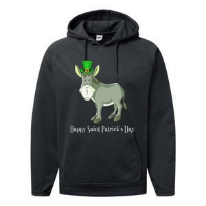 Happy Saint Patrick's Day For Cute Donkey Lover Performance Fleece Hoodie