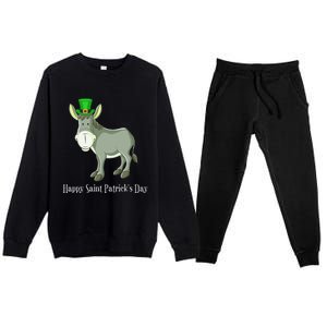 Happy Saint Patrick's Day For Cute Donkey Lover Premium Crewneck Sweatsuit Set