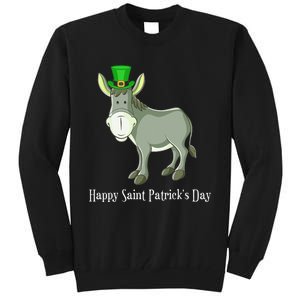 Happy Saint Patrick's Day For Cute Donkey Lover Tall Sweatshirt