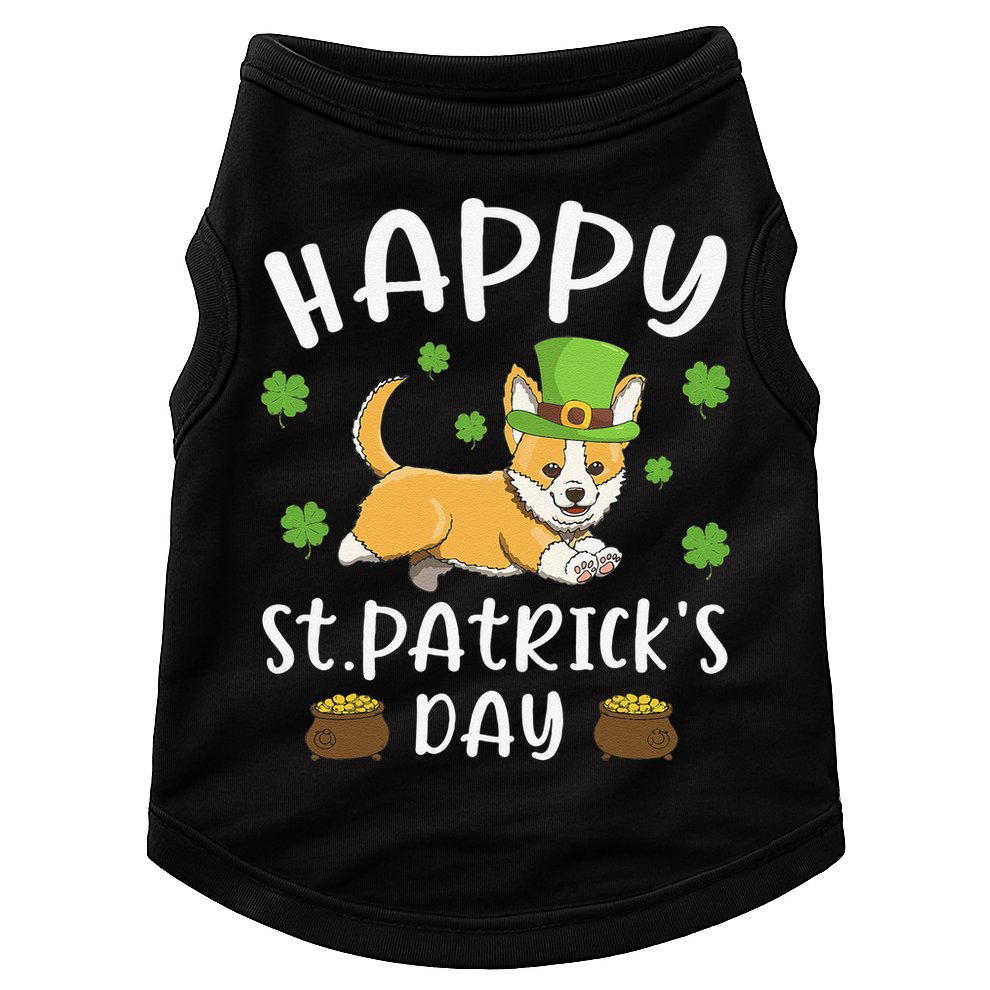 Happy St. Patrick's Day Funy Saint Patricks Corgi Dog Gift Doggie Tank