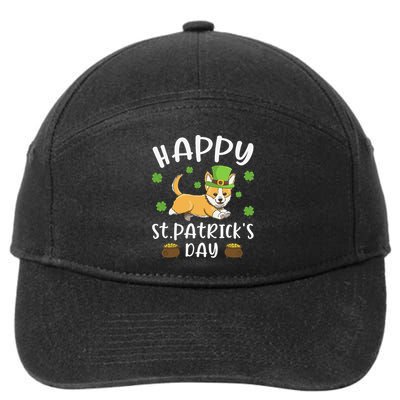 Happy St. Patrick's Day Funy Saint Patricks Corgi Dog Gift 7-Panel Snapback Hat