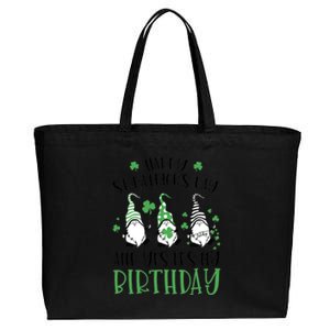 Happy St Patricks Day Its My Birthday Born Irish Bday Gift Cotton Canvas Jumbo Tote