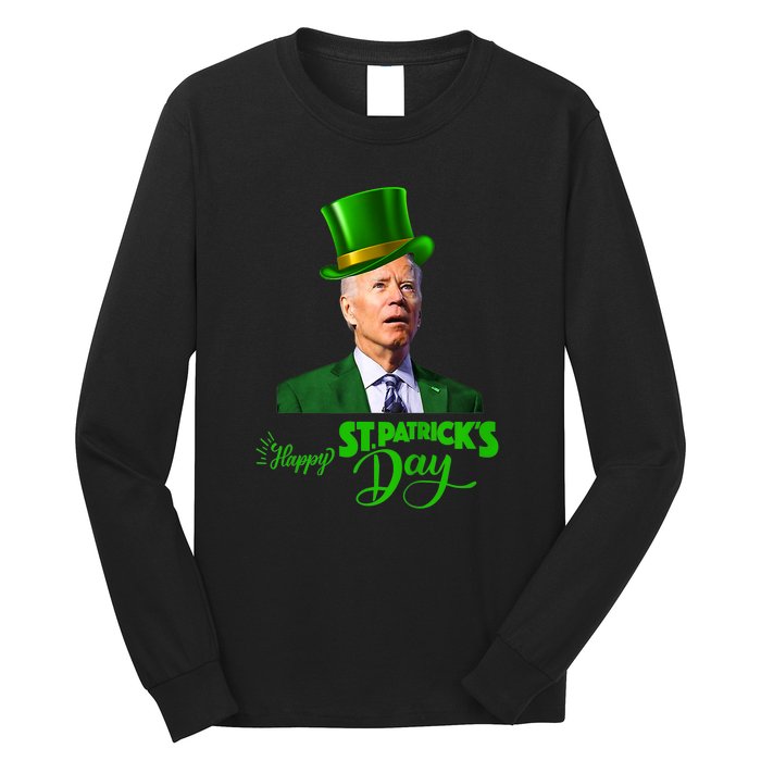 Happy St Patricks Day Leprechaun Joe Biden Tee For Men Women Long Sleeve Shirt