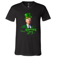 Happy St Patricks Day Leprechaun Joe Biden Tee For Men Women V-Neck T-Shirt