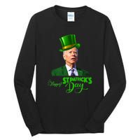 Happy St Patricks Day Leprechaun Joe Biden Tee For Men Women Tall Long Sleeve T-Shirt