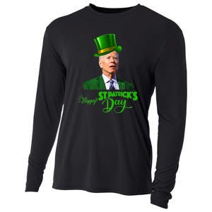 Happy St Patricks Day Leprechaun Joe Biden Tee For Men Women Cooling Performance Long Sleeve Crew