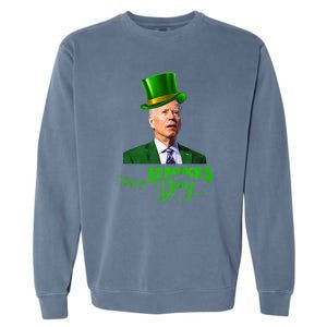 Happy St Patricks Day Leprechaun Joe Biden Tee For Men Women Garment-Dyed Sweatshirt