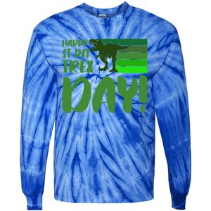 Happy St Pat Trex Day St Patricks Day Funny Dinosaur Gift Tie-Dye Long Sleeve Shirt