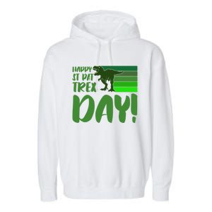 Happy St Pat Trex Day St Patricks Day Funny Dinosaur Gift Garment-Dyed Fleece Hoodie