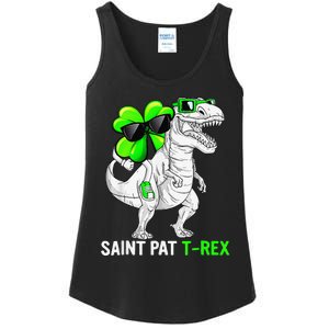 Happy St Pat T Rex Saint Patrick's Day Dinosaurs Funny Happy Ladies Essential Tank