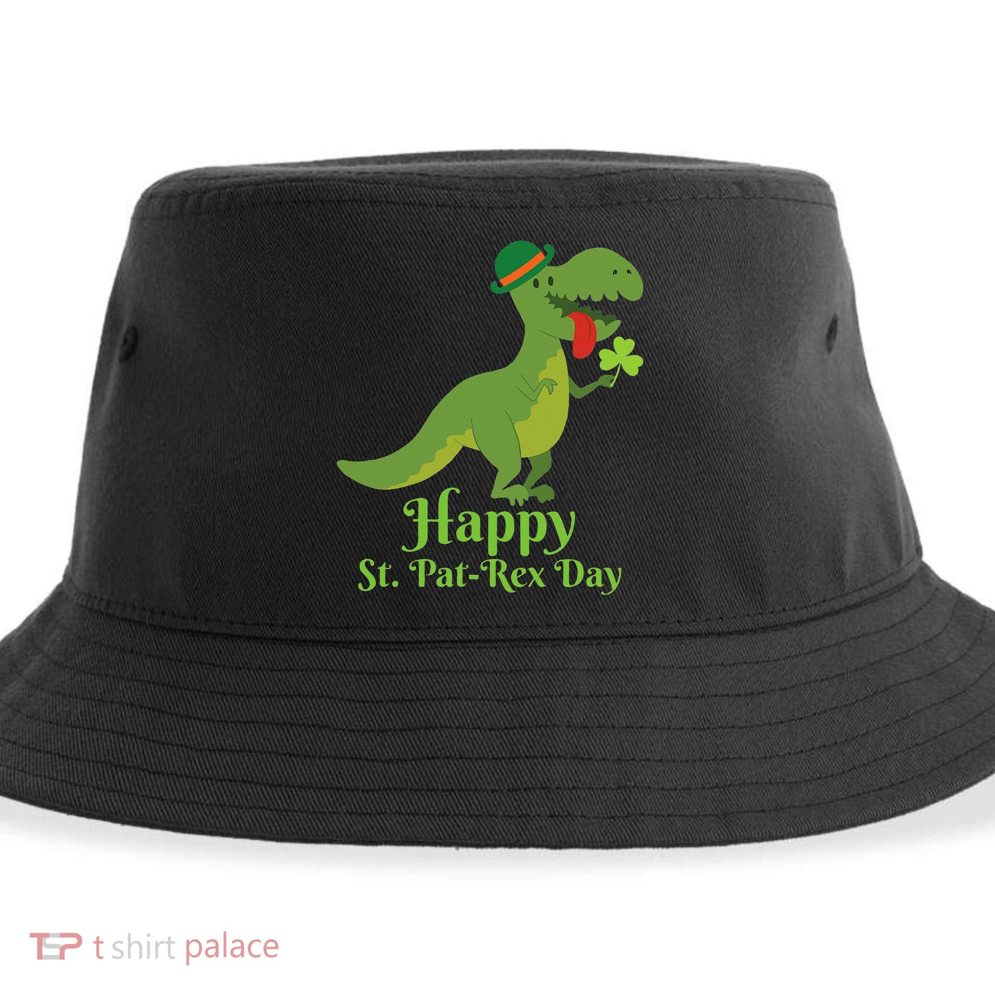 Happy Saint Pat Rex St. Patrick's Day TRex Dinosaur Gift Sustainable Bucket Hat