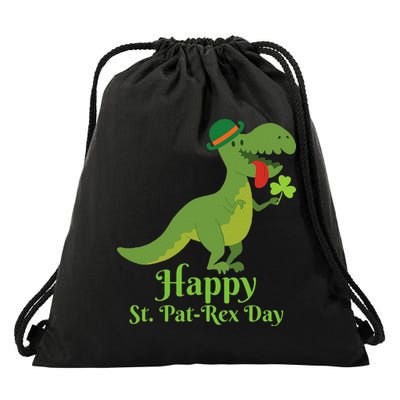 Happy Saint Pat Rex St. Patrick's Day TRex Dinosaur Gift Drawstring Bag