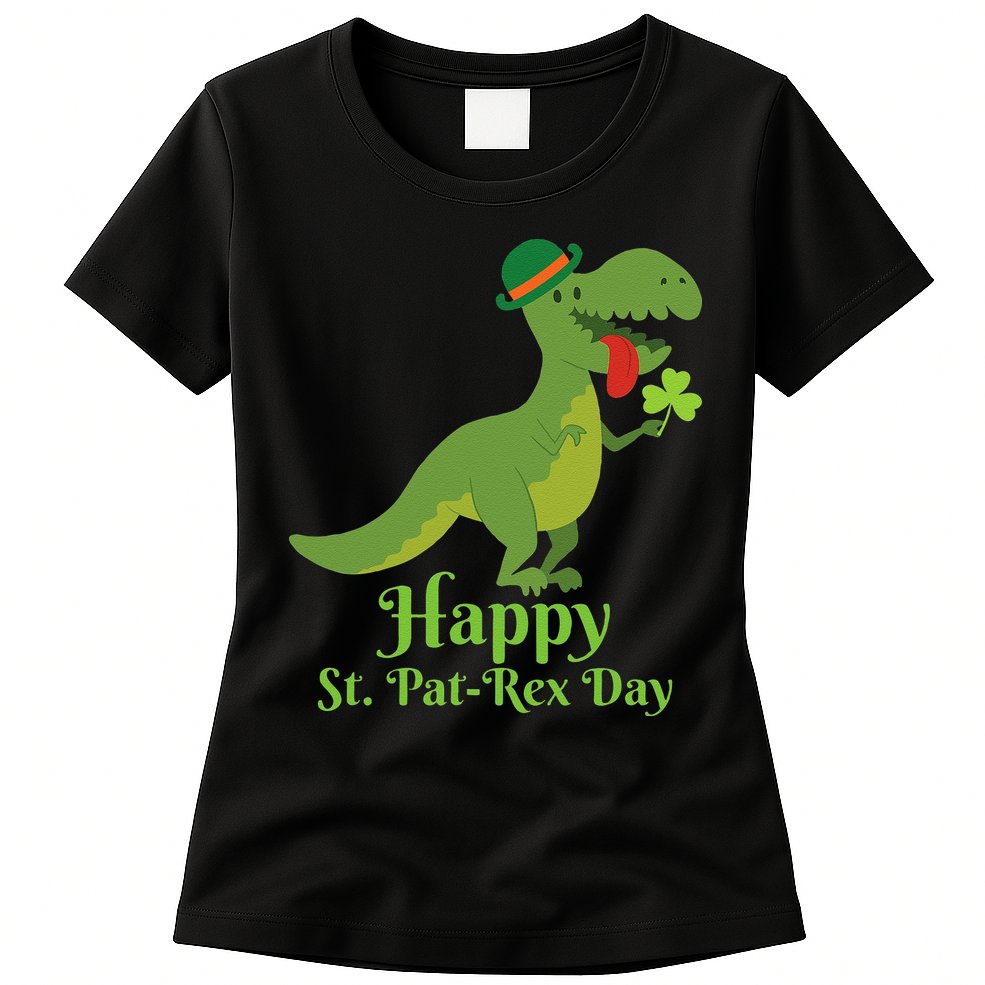 Happy Saint Pat Rex St. Patrick's Day TRex Dinosaur Gift Womens T-Shirt