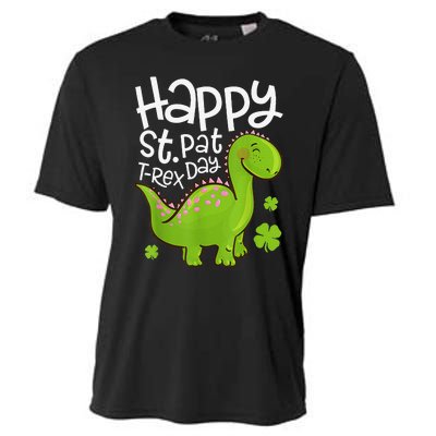 Happy St Pat T Rex Saint Patrick's Day Dinosaurs Funny Lover Cooling Performance Crew T-Shirt