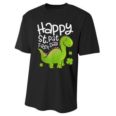 Happy St Pat T Rex Saint Patrick's Day Dinosaurs Funny Lover Performance Sprint T-Shirt