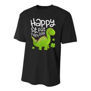 Happy St Pat T Rex Saint Patrick's Day Dinosaurs Funny Lover Youth Performance Sprint T-Shirt