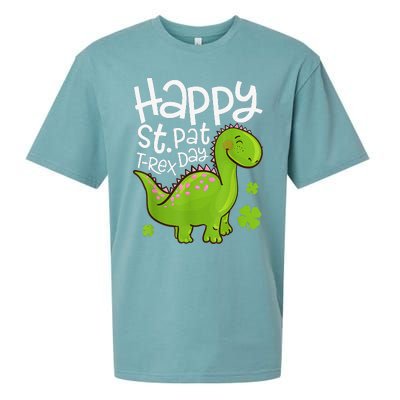 Happy St Pat T Rex Saint Patrick's Day Dinosaurs Funny Lover Sueded Cloud Jersey T-Shirt