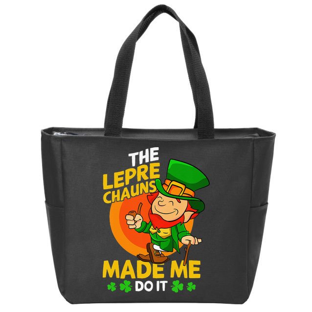 Happy Saint Patrick's Day Leprechaun Dab Funny Zip Tote Bag