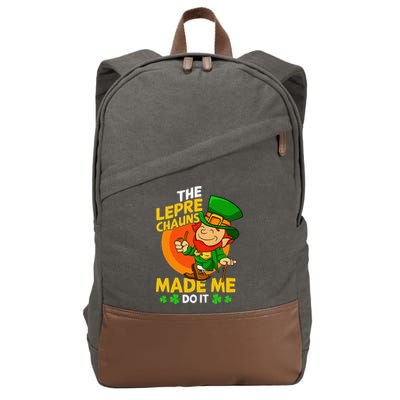 Happy Saint Patrick's Day Leprechaun Dab Funny Cotton Canvas Backpack