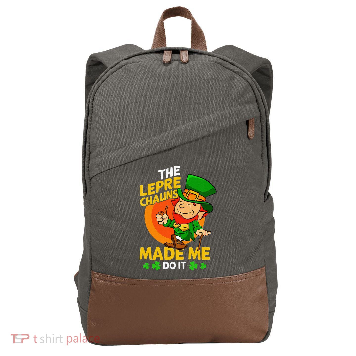 Happy Saint Patrick's Day Leprechaun Dab Funny Cotton Canvas Backpack