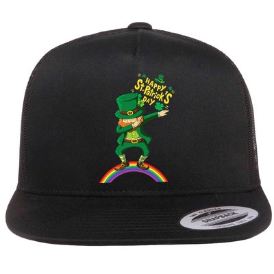Happy Saint Patrick's Day Leprechaun Dab Rainbow Flatbill Hat