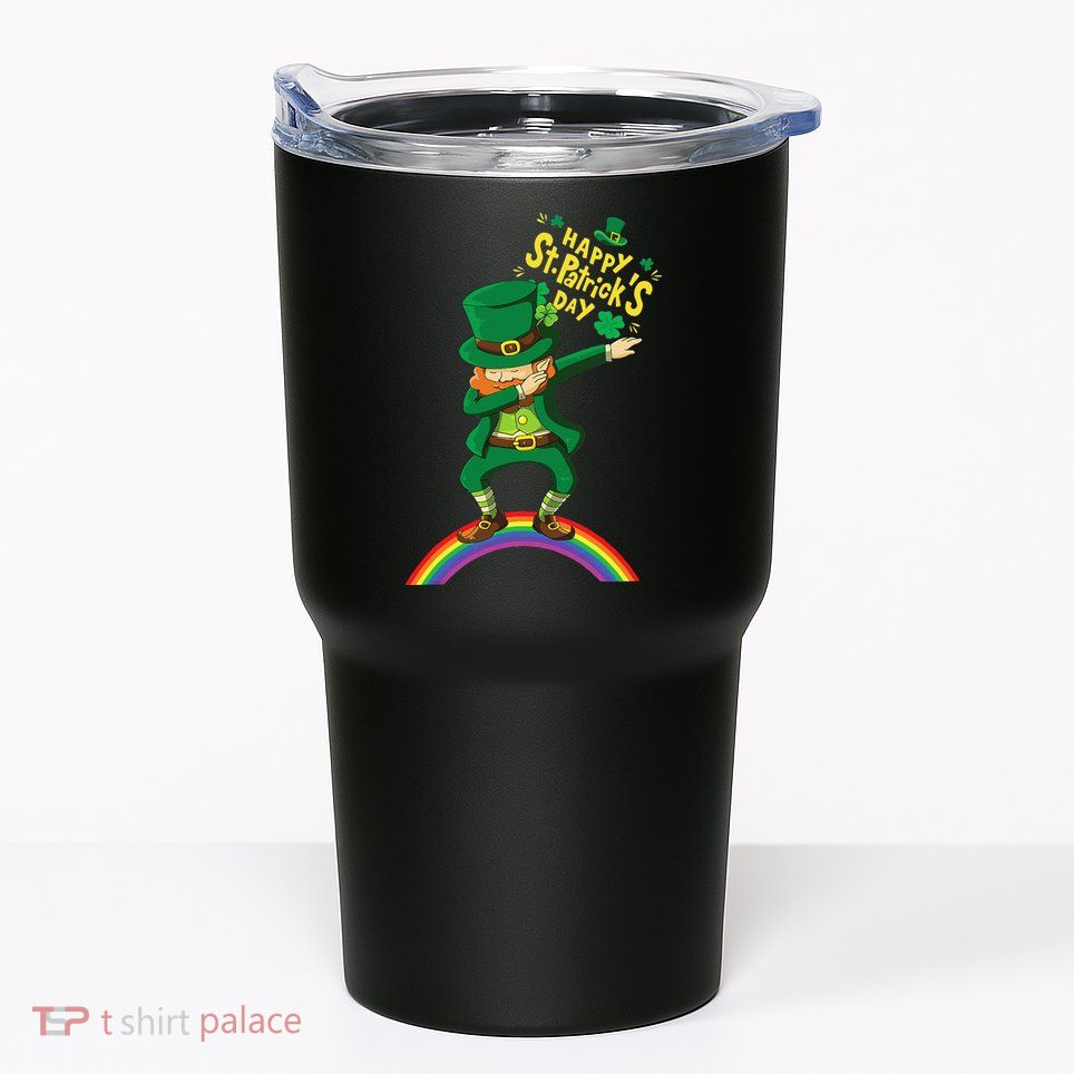 Happy Saint Patrick's Day Leprechaun Dab Rainbow Tumbler