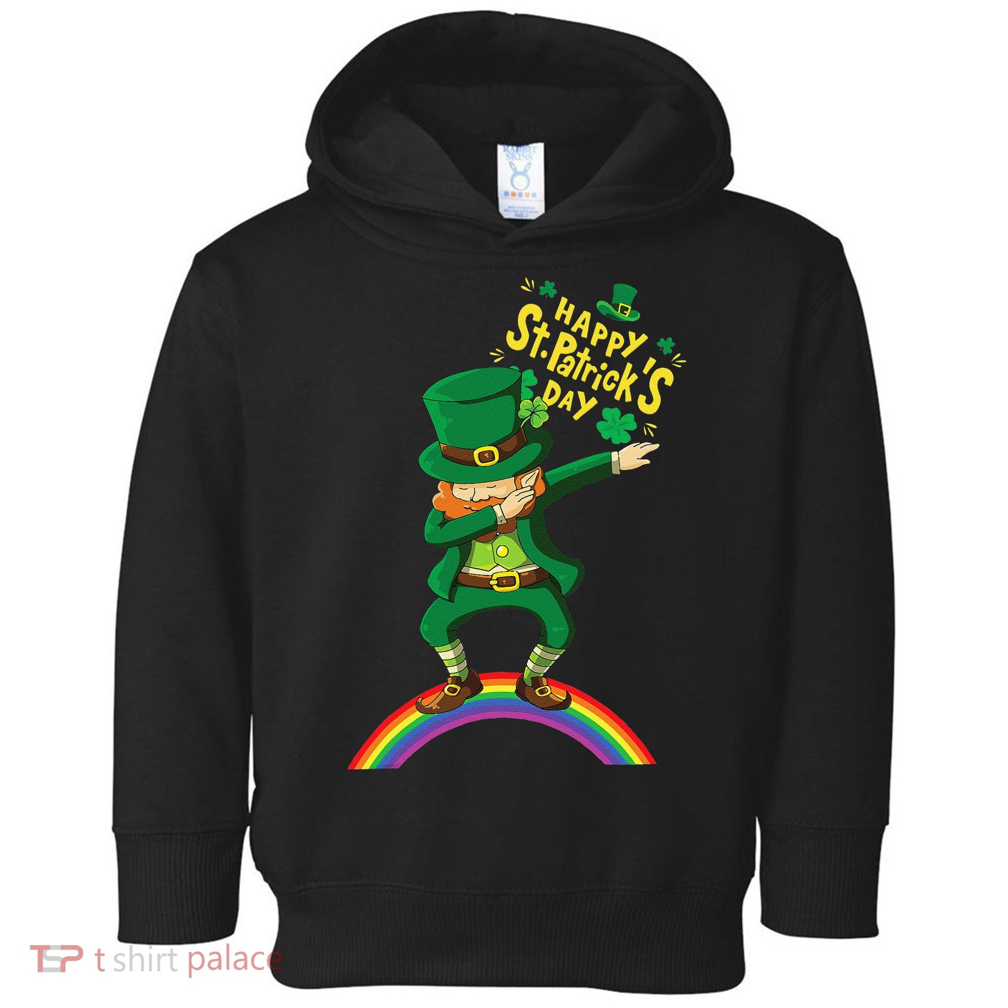 Happy Saint Patrick's Day Leprechaun Dab Rainbow Toddler Hoodie