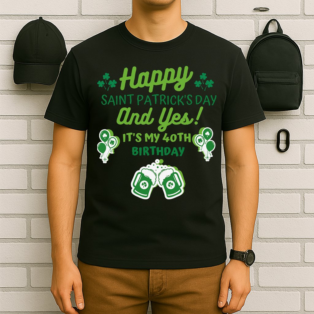 Happy Saint Patrick's Day And Yes It's My 40th Birthday Gift T-Shirt