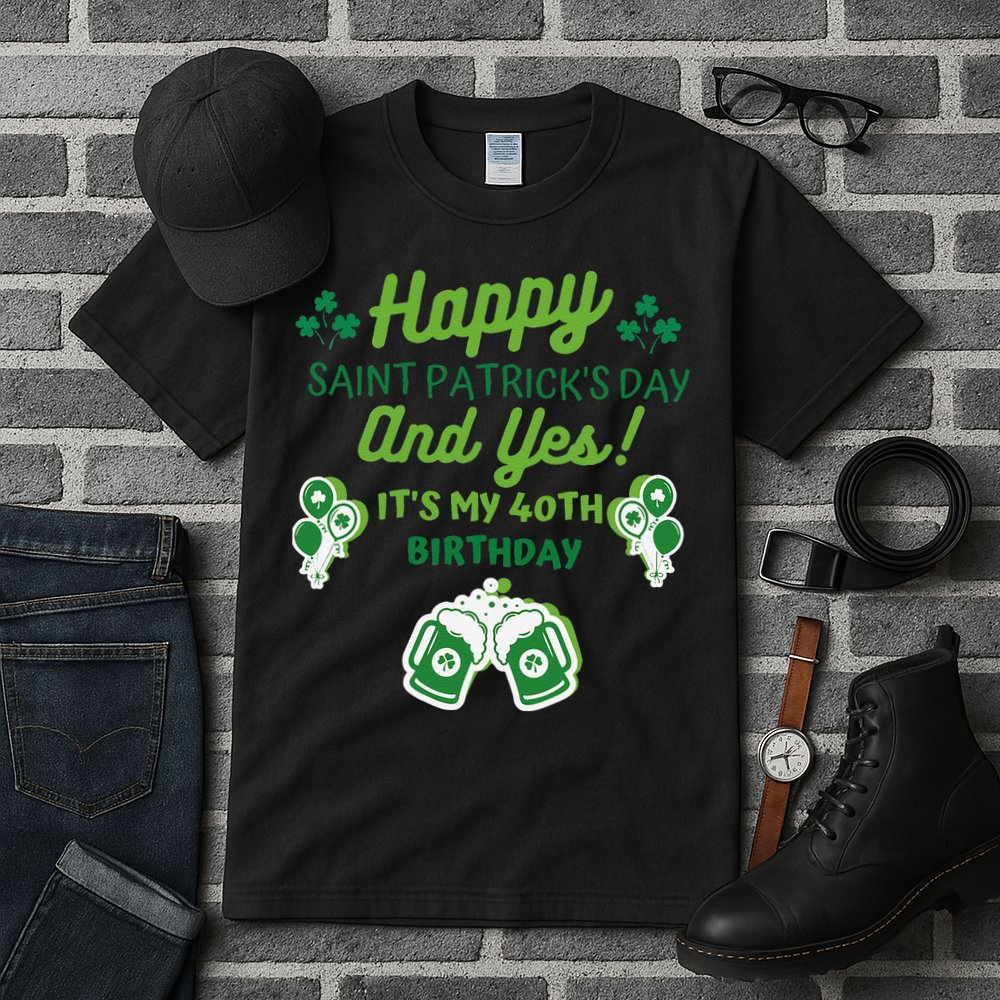 Happy Saint Patrick's Day And Yes It's My 40th Birthday Gift Tall T-Shirt