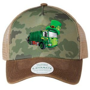 St Patrick's Day Green Garbage Truck Boy Kids Legacy Tie Dye Trucker Hat