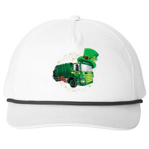 St Patrick's Day Green Garbage Truck Boy Kids Snapback Five-Panel Rope Hat