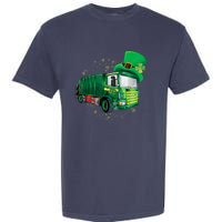 St Patrick's Day Green Garbage Truck Boy Kids Garment-Dyed Heavyweight T-Shirt