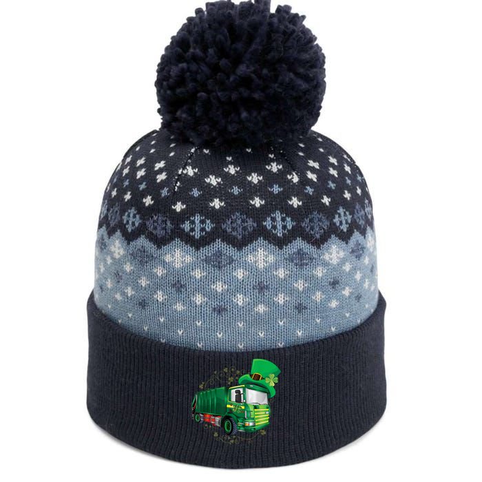 St Patrick's Day Green Garbage Truck Boy Kids The Baniff Cuffed Pom Beanie