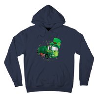 St Patrick's Day Green Garbage Truck Boy Kids Hoodie