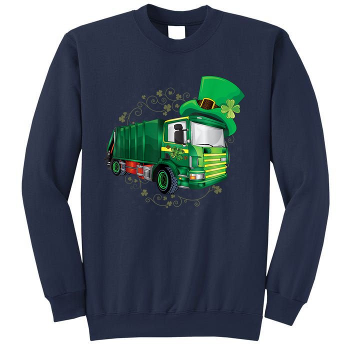 St Patrick's Day Green Garbage Truck Boy Kids Sweatshirt