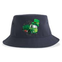 St Patrick's Day Green Garbage Truck Boy Kids Sustainable Bucket Hat