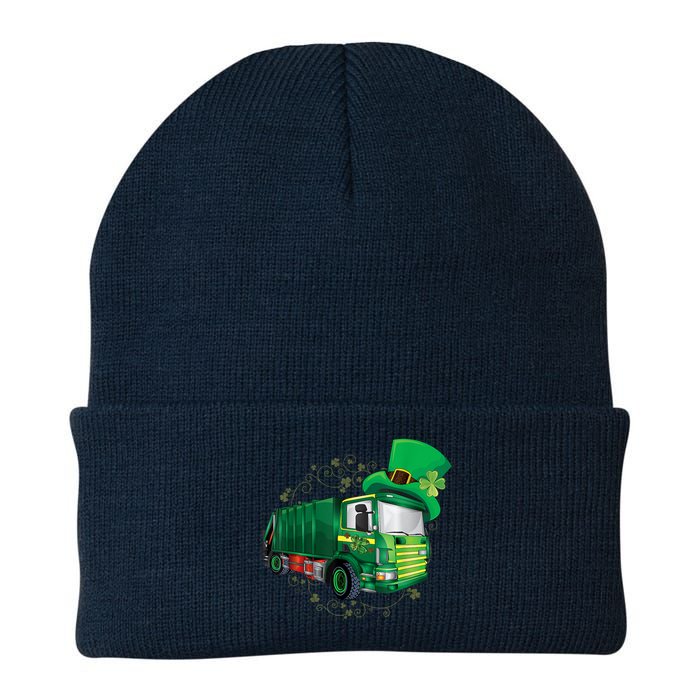 St Patrick's Day Green Garbage Truck Boy Kids Knit Cap Winter Beanie