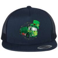 St Patrick's Day Green Garbage Truck Boy Kids Flat Bill Trucker Hat