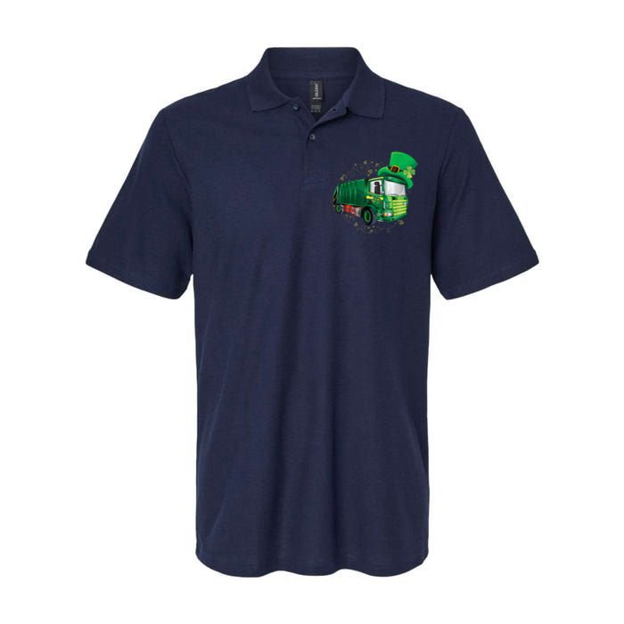 St Patrick's Day Green Garbage Truck Boy Kids Softstyle Adult Sport Polo