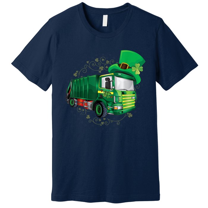 St Patrick's Day Green Garbage Truck Boy Kids Premium T-Shirt