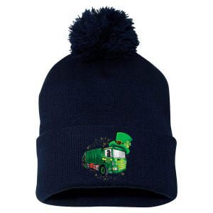 St Patrick's Day Green Garbage Truck Boy Kids Pom Pom 12in Knit Beanie