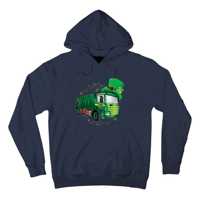 St Patrick's Day Green Garbage Truck Boy Kids Tall Hoodie