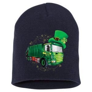 St Patrick's Day Green Garbage Truck Boy Kids Short Acrylic Beanie