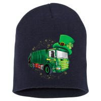 St Patrick's Day Green Garbage Truck Boy Kids Short Acrylic Beanie